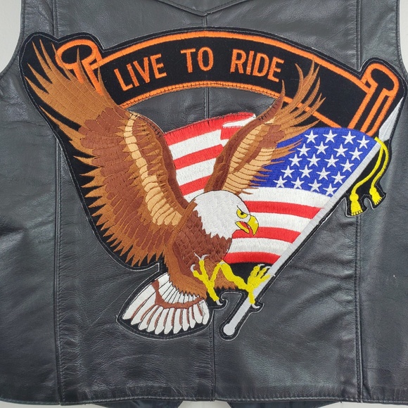 VTG 70s 80s Park V Leather Vest Harley Davidson - Picture 7 of 7